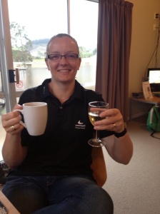 Champagne and coffee for breakfast! 
